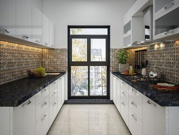 طراحی کابینت آشپزخانه با پنجره
